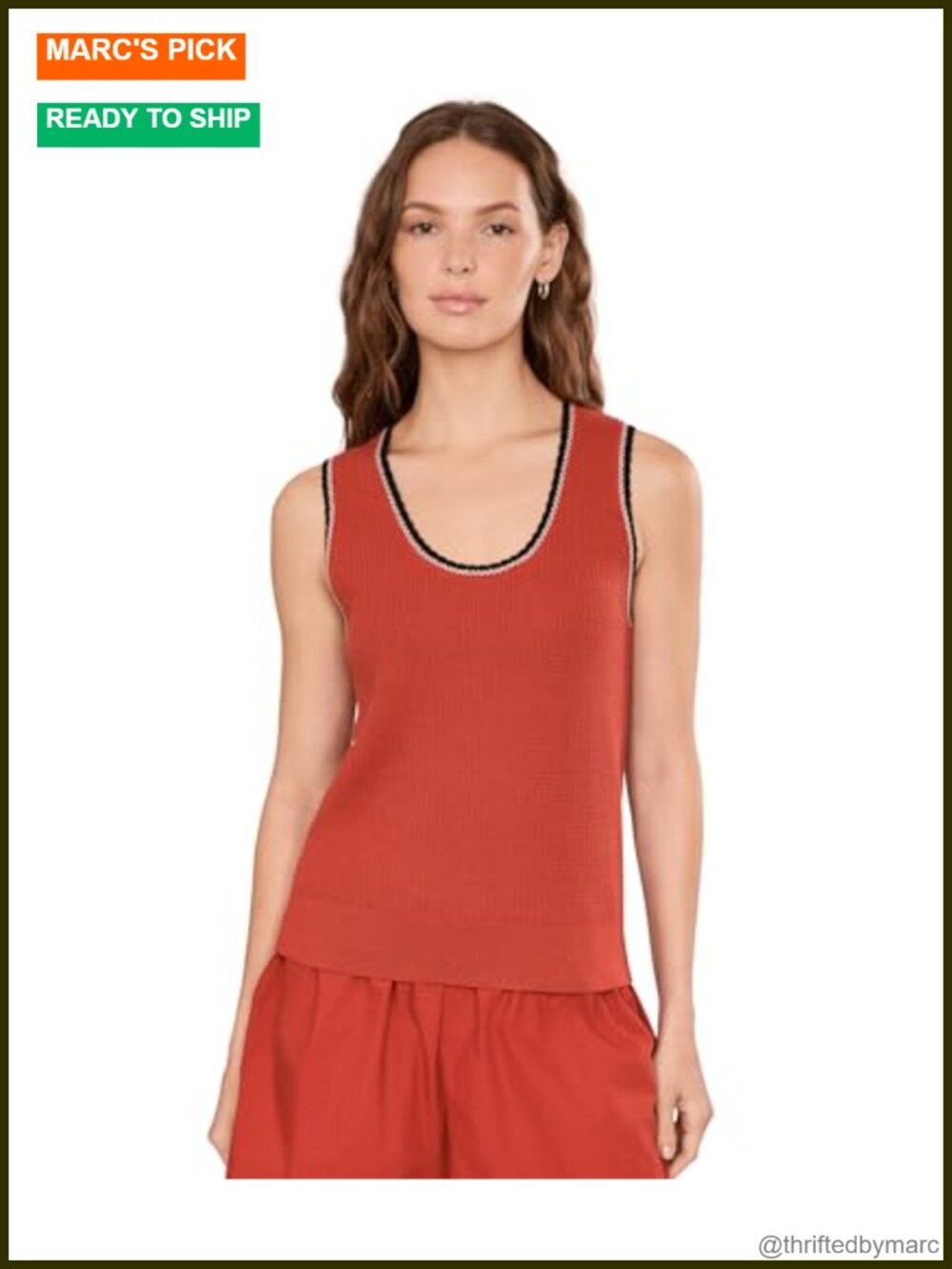 Slim Fit Scoop Neck Cotton Knit Tank Top Sleeveless Camisole